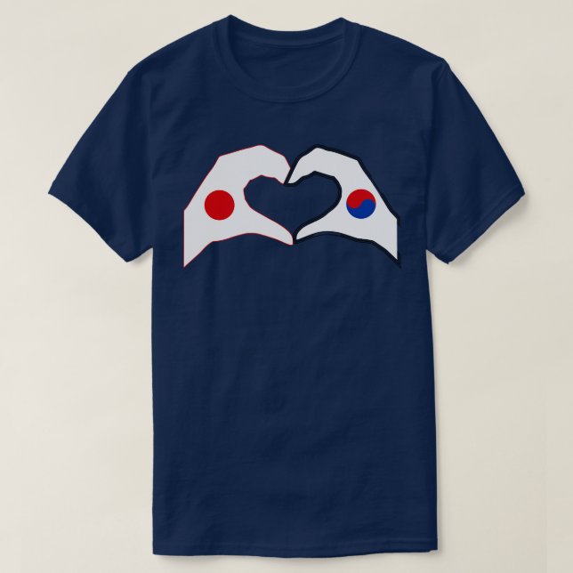 T-shirt Nous Coeurs Japon Corée Sud Patriot Multinational  (Design devant)