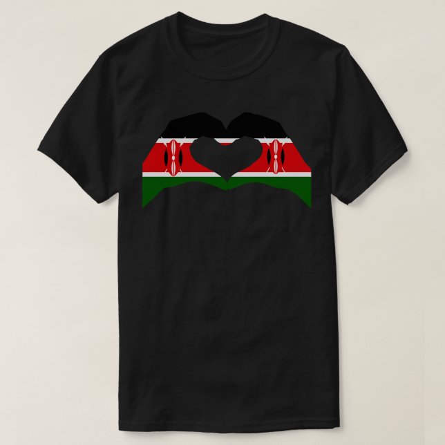 T-shirt Nous Coeurs Kenya Multinational Patriot Flag Serie (Design devant)