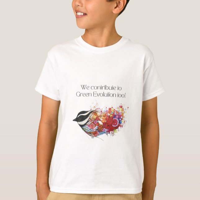 T-shirt Nous contribuons également à l'évolution verte. (Devant)