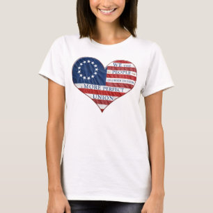 T-shirt Nous Le Peuple Le Coeur Du Drapeau Américain
