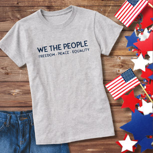 T-shirt NOUS LE PEUPLE Liberté Paix Égalité   Bleu