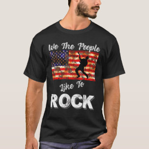 T-shirt Nous, les gens aiment rocher le drapeau américain 