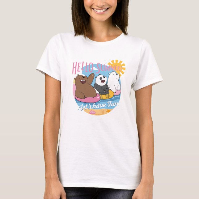 T-shirt Nous Ours Nus - Bonjour été! Amusons-nous (Devant)
