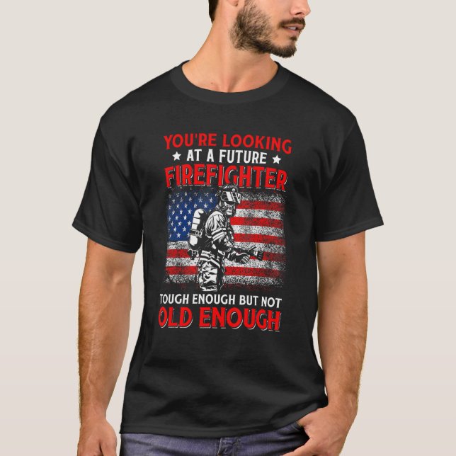 T-shirt Nous Pompiers Vous Recherchez Un Feu Futur (Devant)