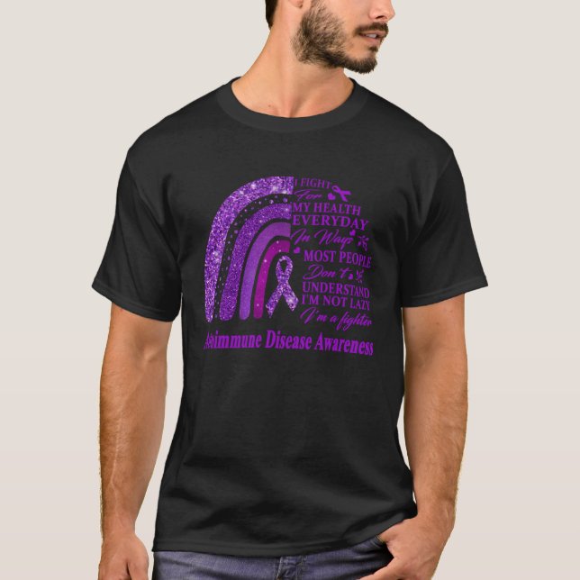 T-shirt Nous Portons Avec Purple Pour L'Autoimmunité Malad (Devant)
