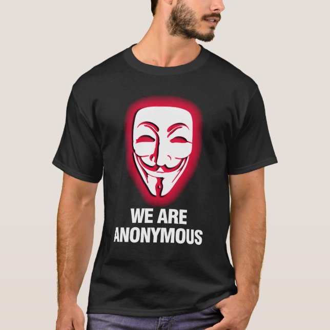 T-SHIRT NOUS SOMMES ANONYMES. (ROUGE) (Devant)