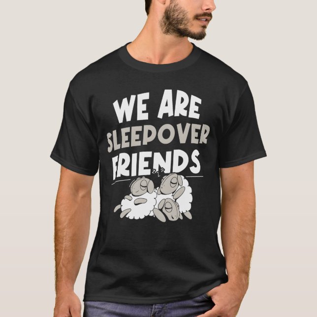 T-shirt Nous sommes Slepover Friends Party mignonne Rétro  (Devant)