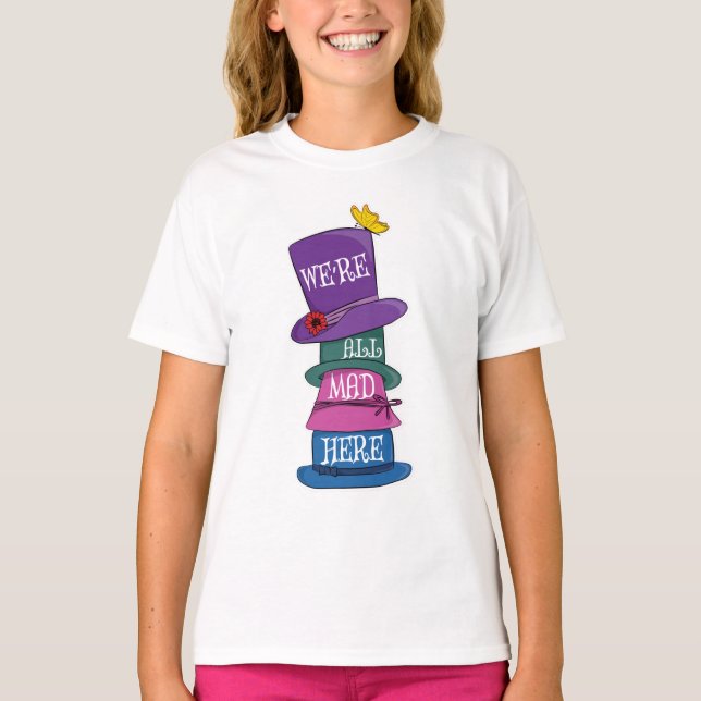 T-shirt Nous sommes tous fous ici Mad Hatter Alice au pays (Devant)