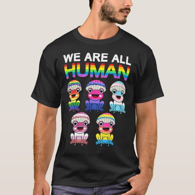 T-shirt Nous Sommes Tous Humains Lgbt Rainbow Frog Lgbtq D (Devant)