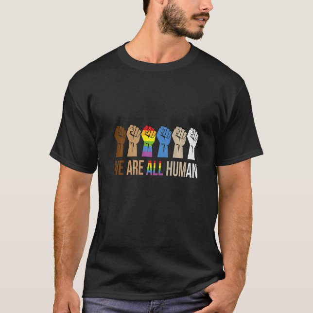 T-shirt Nous Sommes Tous Le Mois De La Fierté Humaine Pour (Devant)