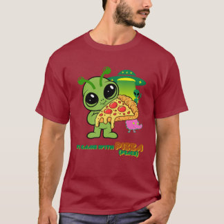 T-shirt Nous sommes venus avec de la Pizza - conception de