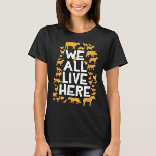 T-shirt Nous Vivons Tous Ici Végétarien Droits Animaux