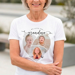 T-shirt Nous vous aimons grand-mère personnalisé 3 Collage