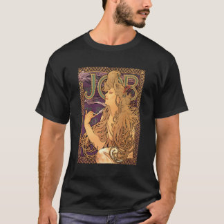 T-shirt Nouveau Art Mucha Cigarette Publicité Peinture Jeu