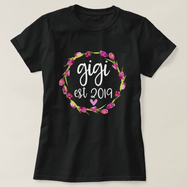 T-shirt Nouveau faire-part 2019 de grossesse de chemise de (Design devant)