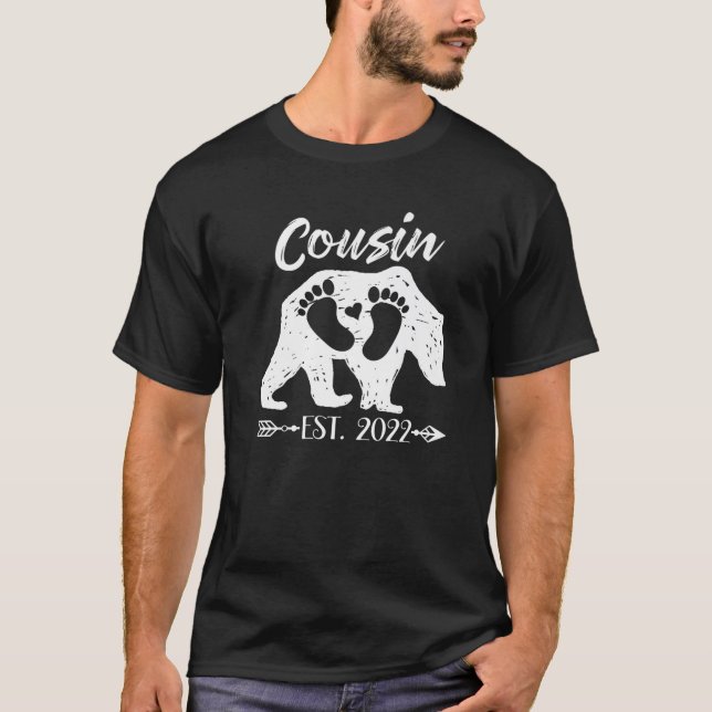 T-shirt Nouveau Faire-part Baby shower Cousin Bear Est 202 (Devant)