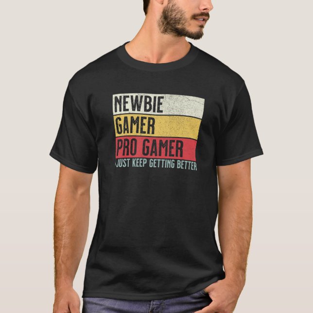 T-shirt Nouveau, Gamer, Pro Gamer Jeux Vidéo Drôle Jeu (Devant)