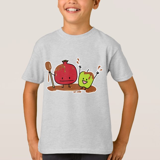 T-shirt Nouveau juif de miel de grenade de pomme de Rosh (Devant)