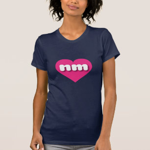 T-shirt Nouveau-Mexique coeur rose chaud - J'aime nm