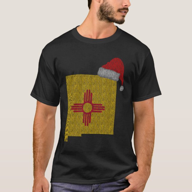 T-shirt Nouveau Mexique Noël Santa Hat (Devant)