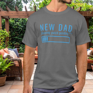 T-shirt Nouveau Papa Batterie de Sommeil Critique Bleu Cla