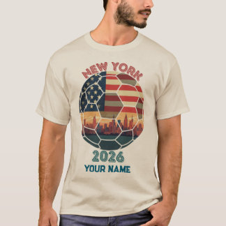 T-shirt Nouveau York 2026 Football USA Drapeau Skyline Fan