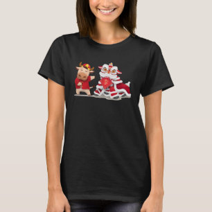 T-shirt Nouvel An chinois 2021 Lion Dance Head Horoscope