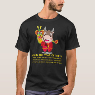 T-shirt Nouvel An chinois dragon de l'Ox Traits