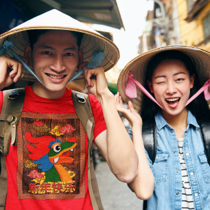 T-shirt Nouvel An Chinois Dragon découpé en papier Bois Ro