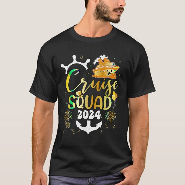 T-shirt Nouvel an Croisière Squad 2024 NYE Party Famille V (Devant)