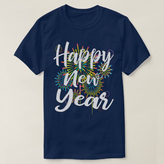 T-shirt Nouvel An Réveillé Bonne Année 0 Cadeau Feu d'arti (Design devant)