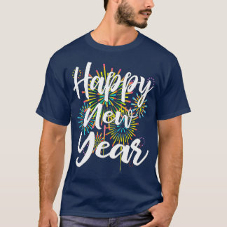 T-shirt Nouvel An Réveillé Bonne Année 0 Cadeau Feu d'arti