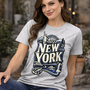 T-shirt Nouvel État de York Patrimoine Empire State Monume