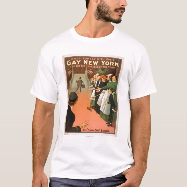 T-shirt Nouvelle affiche gaie de théâtre de monsieur de (Devant)