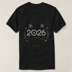 T-shirt Nouvelle Année 2026 Feux d'Artifice Dorés “Nouvell