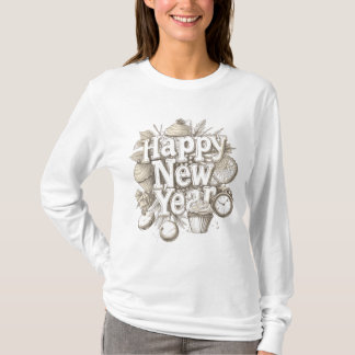T-shirt nouvelle année design de cup cake incroyable