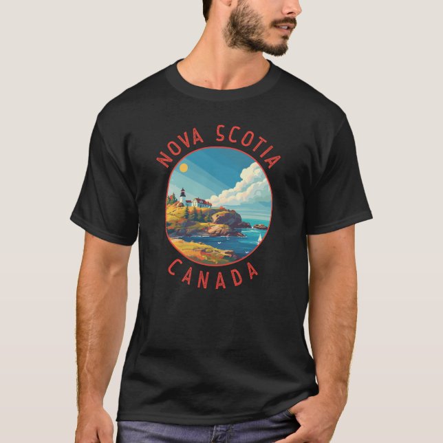 T-shirt Nouvelle-Écosse Canada Cercle en détresse rétro (Devant)
