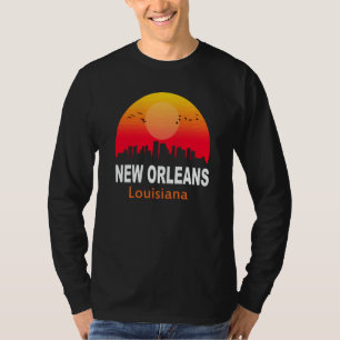 T-shirt Nouvelle-Orléans Louisiane Coucher de soleil Rétro