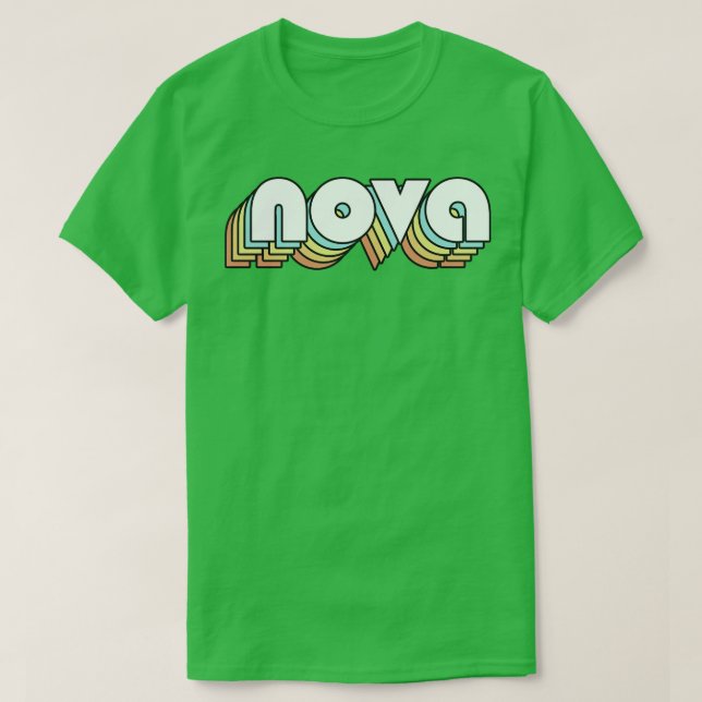T-shirt Nouvelle Retro Typographie arc-en-ciel style défra (Design devant)