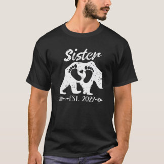 T-shirt Nouvelle soeur Bear Est 2022 Baby Faire-part Broth