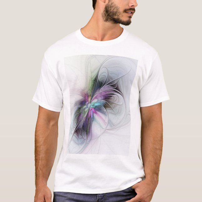 T-shirt Nouvelle vie, Colorful Abstrait Fractal Art Imagin (Devant)