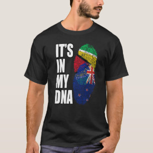 T-shirt Nouvelle-Zélande Et Guyane Mélangent L'ADN Flag He