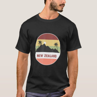 T-shirt Nouvelle-Zélande Montagne Et Palmiers