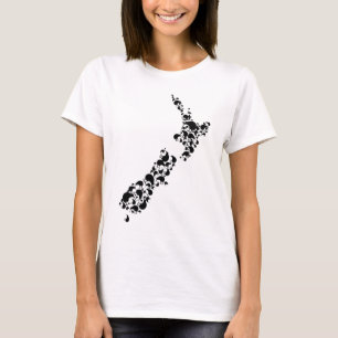 T-shirt NOUVELLE-ZÉLANDE - plein de kiwis - noir