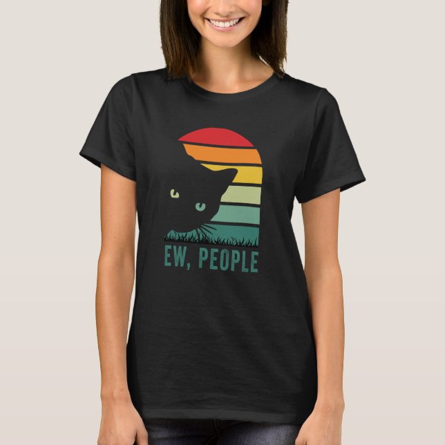 T-shirt nouvelles personnes amoureux des chats noir (Devant)