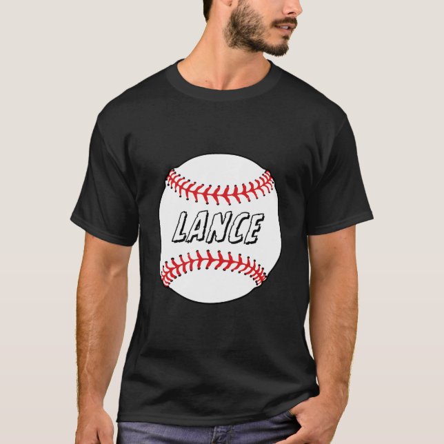 T-shirt Novelty Personalized Name Lance Sports Celebration (Devant)