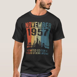 T-shirt Novembre 1957 65 Years Of Being Awesome 65th Birth