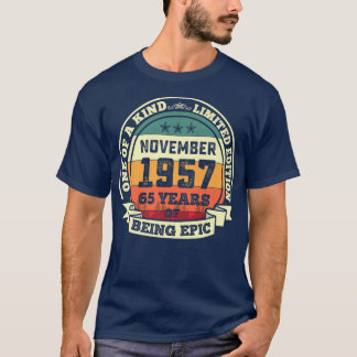 T-shirt Novembre 1957 65e Anniversaire Cadeau 65 Ans D'Êtr