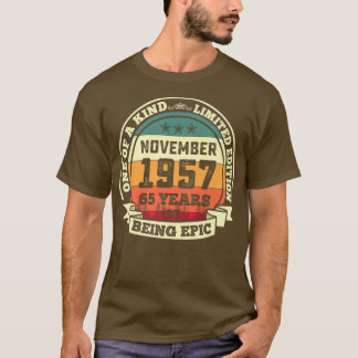 T-shirt Novembre 1957 65e Anniversaire Cadeau 65 Ans D'Êtr