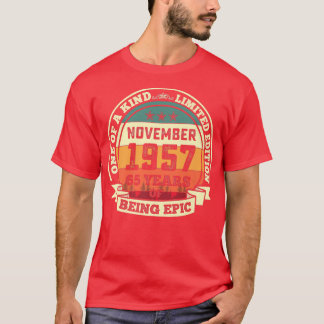 T-shirt Novembre 1957 65e Anniversaire Cadeau 65 Ans D'Êtr